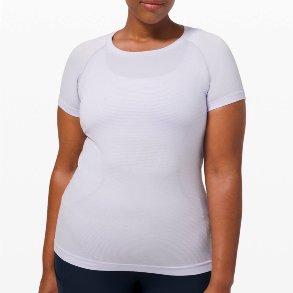 lululemon light purple swiftly tech short sleeve